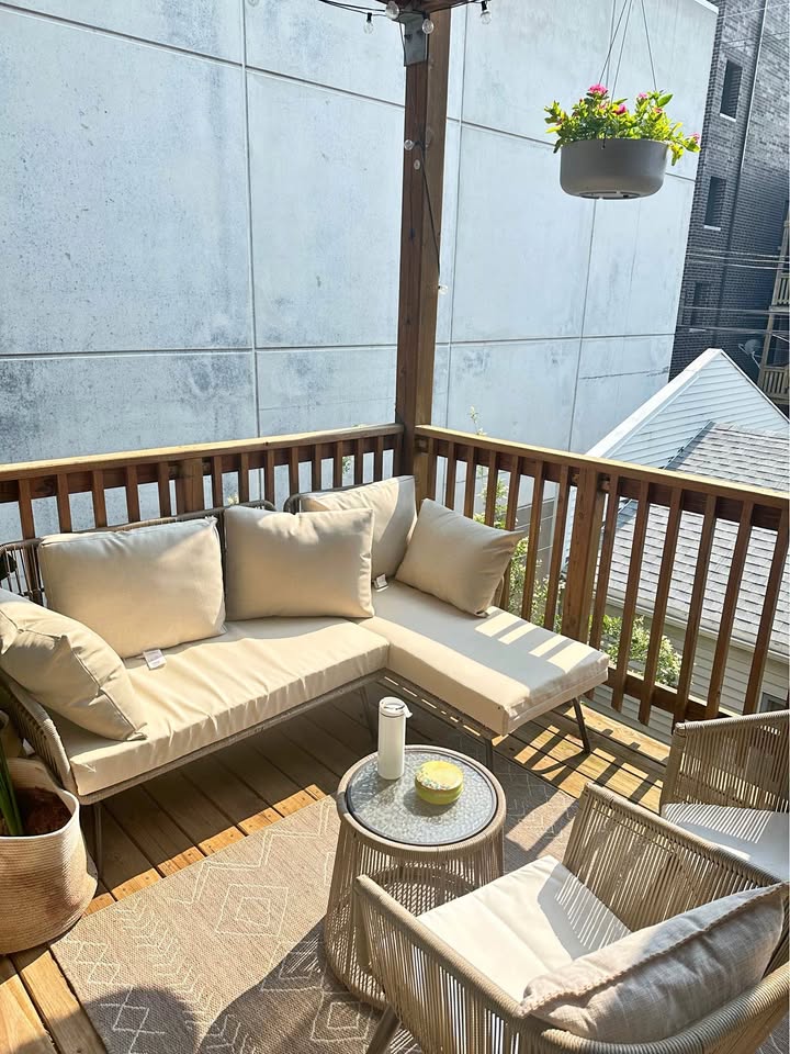 Outdoor Patio Furniture Set – Sofa, 2 Chairs & Coffee Table