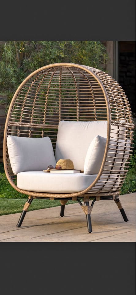 Gently Used Costco “Egg” Outdoor Chairs – Set of 2