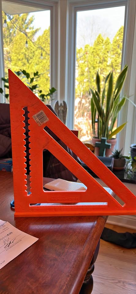 Johnson Level 12-inch Structo-Cast Rafter Square. Made of heavy duty plastic