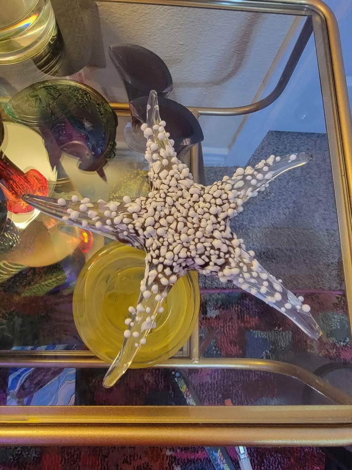 Murano Crystal Hand Blown Art Glass Starfish Paperweight Figurine